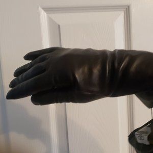 New black leather gloves